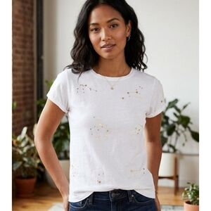Loft Constellation Graphic Print Tee White Size M